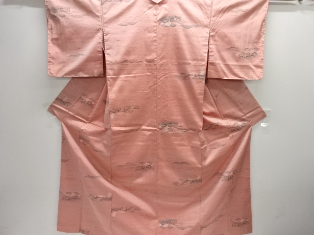 JAPANESE KIMONO / ANTIQUE KIMONO / SILK / FUSHI TSUMUGI / WOVEN PAGODA